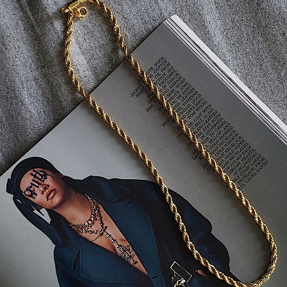 24k gp Italian Braided Chain Necklace